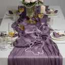 Leetaltree Dazzle Table Runner with Hot-fix Rhinestones-Luxury Scarf Table Runner 120 Inch 10FT -Elegant Gift Set with Card for Wedding,Christmas, Holiday & Home Decor (Purple, Set of 3)