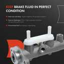 A-Premium Brake Master Cylinder Without Reservoir Compatible with Lexus Vehicles - RX300 1999 2000, V6 3.0L, fits model with Traction Control System -With 2 Outlets