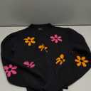 Zeagoo Women's 2026 Fall Crewneck Cropped Sweater Trendy Long Sleeve Ribbed Knit Pullover Jumper Tops (Z-black-flower) Size S