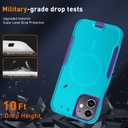 Xmon for iPhone 11 Magnetic Case [Compatible with MagSafe] Tempered Glass Screen Protector with Camera Lens Protector Phone Case Cover for Apple iPhone 11 (Magnetic Aqua Purple)