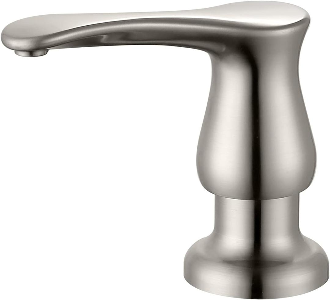 GAGALIFE Kitchen Sink Soap Dispenser - Brushed Nickel Built in Soap Dispenser with 17 OZ Bottle, Lotion Dispenser for Kitchen Sink, Refill from The Top