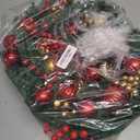 Christmas Wreath with Lights, 20 Inch Christmas Wreaths for Front Door, Large Winter Door Wreath with Ball Ornaments, Berries and Norfolk Pines, Xmas Decor for Indoor Outdoor Wall Windows