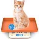 Multifunctional Newborn Pet Scale with a Tray to Weigh Cats and Puppy, 33lbs with Accuracy ±0.03oz, Suitable for Pets and Kitchen Use, Tray Size 11.5"x 9"in (Orange)
