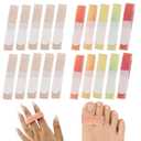 20Pcs Finger Splints - Adjustable Straps for Finger Support (Sprained/Broken) & Toe Spacer for Bunion Correction, Finger Splints with Hook & Loop Design (Nude+Multicolour)
