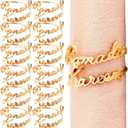 FillTouch 12 Set Ramadan Napkin Rings Eid Mubarak Kareem Letter Metal Napkin Holder Muslim Alphabet Buckles Table Decor for Islamic Party(Gold,Ramadan Kareem)