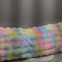 LIFEREVO Fluffy Faux Rabbit Fur Body Pillow Cover, Cozy Tie Dye Bubble Shaggy Plush Bed Body Pillowcase with Zipper Closure, Long 20"x54" Fuzzy Furry Pillow Case for Bedroom Home Decoration, Rainbow