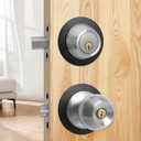 Door Knob Plates Round Version, Matte Black, Thick, Door Reinforcement Plate, Scar Plates for Door Knob/Deadbolt, Door Handle Cover Filler Fixing Repair Backplate (2 Pcs, Matte Black)