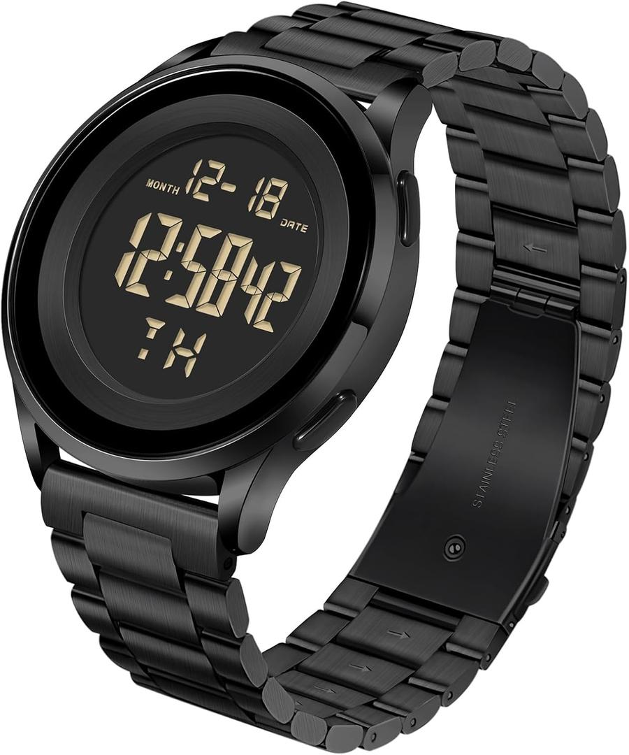 COSSINIGE Mens Digital Waterproof Military Watch for Men Black Dive Tactical Sports Minimalist Ultra-Thin Wrist Watch