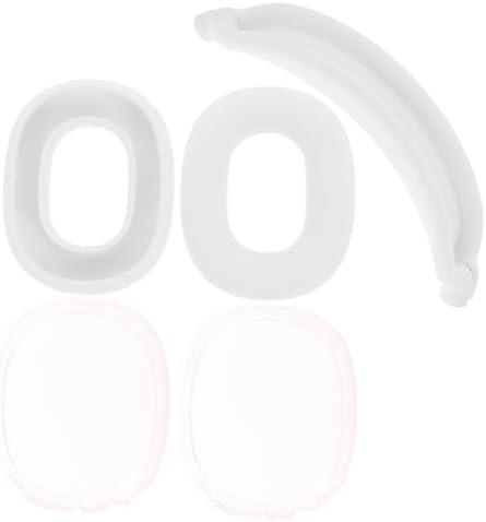 Silicone Case Cover for AirPods Max Headphones,Ear Pad Case Cover/Ear Cups Cover/Headband Cover for AirPods Max (USB-C/Lightning)(2024/2020),Accessories Silicone Protector for Apple AirPods Max, White