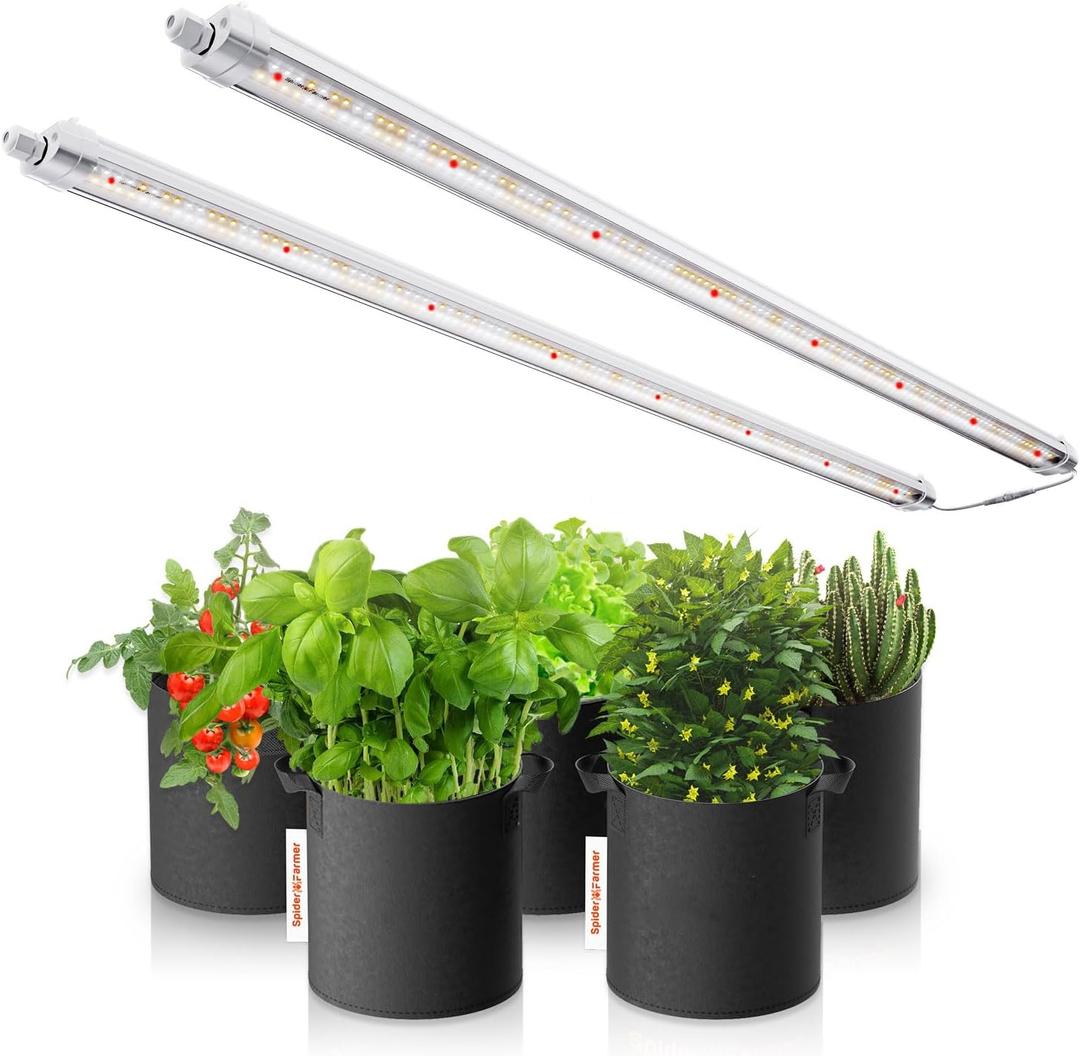 Spider Farmer Glow80 LED Grow Lights, 3.6ft Sunlike Full Spectrum Waterproof Plant Growing Lamp Linkable for Indoor Plant Shelves Seedling Veg Flower Hydroponic Greenhouse
