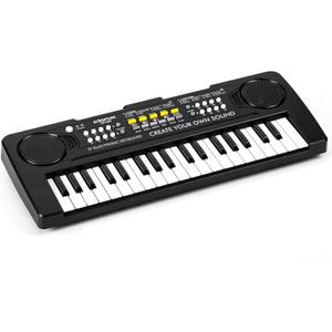 Raimy 37 Keys Piano Keyboard for Kids, Portable Keyboard Piano Early Learning Educational Electronic Musical Instrument Toys Gifts for 3 4 5 6 7 8 9 Year Old Boys and Girls (Black)