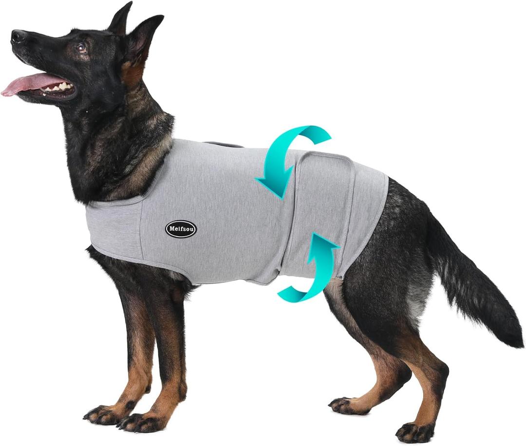 Meifsou Dog Anxiety Vest, Skin-Friendly Thunder Jacket for Dogs, Dog Calming Shirt for Thunder, Fireworks, Vet Visits and Separation - Keep Pet Calm Without Medicine & Training, Anti Anxiety for Dogs M