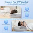 HOMCA CPAP Pillow for Side Sleeping, Cervical Neck Pillow for All CPAP Masks Users to Reduce Air Leaks & Masks Pressure, Ergonomic Memory Foam Pillow Ideal for Side Back Sleeper