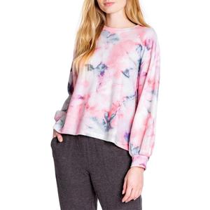 PJ Salvage Women's Loungewear Blurred Lines Long Sleeve Top (Ivory)  S