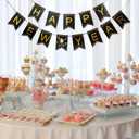 4 x MiniRed New Year Banner 2026, Happy New Year Bunting Banner with Shiny Gold Letter, New Year Party Decorations Supplies 2026.