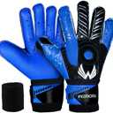 WEMORA Soccer Goalie Gloves Fingersave for Kids Youth Adults with 7.5MM Strong Grip Palm Flexible Finger Spines Goalkeeper Gloves Size 5