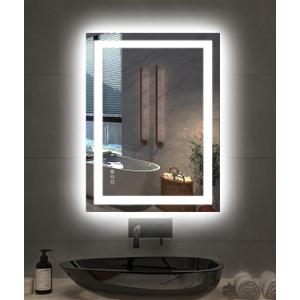 Amorho LED Mirror for Bathroom, 24"X32" with Front and Backlight, Stepless Dimmable Wall Mirrors with Anti-Fog, Shatter-Proof, Memory, 3 Colors, Double LED Vanity Mirror(Horizontal/Vertical) (32"L x 24"W, Front and Backlit)