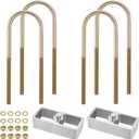 1-1/2 inch Universal Leaf Spring Lowering Block Kits, 5" Length x 2-1/3 Width Blocks, with 4 Pack Heavy Duty Galvanized U-Bolts