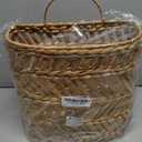 YOUEON Large Woven Hanging Storage Basket, 12x5x14 Inch Natural Water Hyacinth Wall Basket with Sturdy Iron Frame, Handwoven Front Door Flower Baksets for Home Garden, Boho Decor