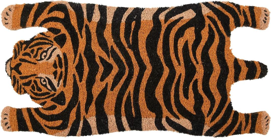 Tiger Coir Doormat 14.8 in W x 29.3 in L x 0.7 in H