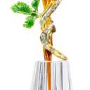 YWHL Handmade Red Rose Flower Crystal Figurine with Vase, Bouquet Glass Flowers Ornament Rose Gifts for Wife Girlfriend Women, Crystal Flower Home Table Decor for Anniversary Wedding