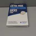 Doctor's Select 3 Pairs Plus Size Compression Socks Wide Calf - Up to 6XL | 20-30 mmHg Compression Socks for Women Wide Calf |Blue, Light Blue, Purple & Pink (Stripes)