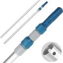 Professional 16 Foot Telescopic Aluminum Swimming Pool Pole - Attach Connect Skimmer Nets, Rakes, Brushes, Vacuum Heads Cleaning