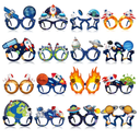 Ireer 32 Pcs Space Party Favors Space Party Paper Eyeglasses Astronaut Solar Paper Glasses Supplies Birthday Photo Booth Props Planet Birthday Supplies Decorations