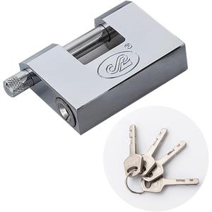 Big Heavy Duty Stainless Steel Padlock with Key,high Security Shipping Container Padlocks,Bolt Cutter Proof Lock,10mm Thick Large Padlock for Outdoor,keyed Unbreakable Anti Theft Chain Lock (70mm)