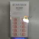 BTArtbox Press On Nails Short - Square French Tip Press On Nails, Fake Nail with Nail Glue, Natural Reusable Stick On Nails in 15 Sizes - 30 Fake Nails Kit, Silken Halo
