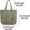 Large Straw Woven Bag for women, Straw Beach Tote Bag with Tassels, Boho Summer Shoulder Handbags for Vacation