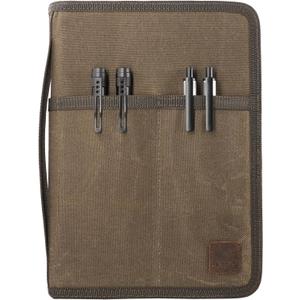 Krozur A5 YKK Zipper Notebook Journal Planner Sketchbook Cover for 5.5 x 8.25 Moleskine Cahier 5 x 8 legal note pads A5 LEUCHTTURM, Pen Loop, Water Resistant Cover, Classy Waxed Canvas, Olive