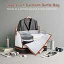 Garment Duffle Bag for Travel - Convertible Carry on Garments Duffel Bags Travel Bag for Women Men Large Weekender Bag with Shoes Compartment 3 in 1 Hanging Clothes Suit Dress Bag 3pcs Set (N01-Off White&Black)