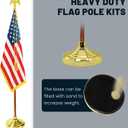 Presidential Indoor FlagPole - Solid Oak Wooden 8FT Flagpole with Base, 3x5 USA Flag-Polyester Canvas Embroidered Stars, Eagle Topper, Cord Tassel, for Office School City Hall.