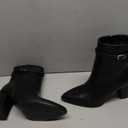 Womens Pointed Toe Ankle Boots, Chunky Heel Fashion Chelsea Booties with Side Zipper, 3.2 Inch Block Heeled Dress Boot Comfortable for Fall Winter (7, Black)