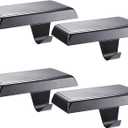 Sunshane 4 Pieces Christmas Stocking Holders Mantel Stocking Hanger Hooks Fireplace Mantle Metal Hang Bases for Xmas Party Decorations (Black)