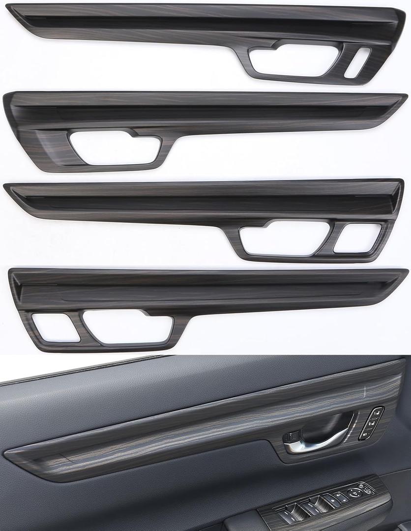 AntBooBoo for Honda CRV 2023 2024 2025 2026 EX-L, Sport Touring Hybrid Interior Door Panels Protetive Cover, Luxurious Wood Grain Interior Cover Moulding Trims for The New CR-V- Wood (with buttons)