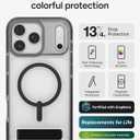 ZAGG Santa Cruz Snap Case with Kickstand for iPhone 17 Pro Max - Jet Black, Drop Protection (13ft/4m), MagSafe Charging Compatible, ClearGuard Anti-Yellowing Technology, Scratch Resistant Phone Case
