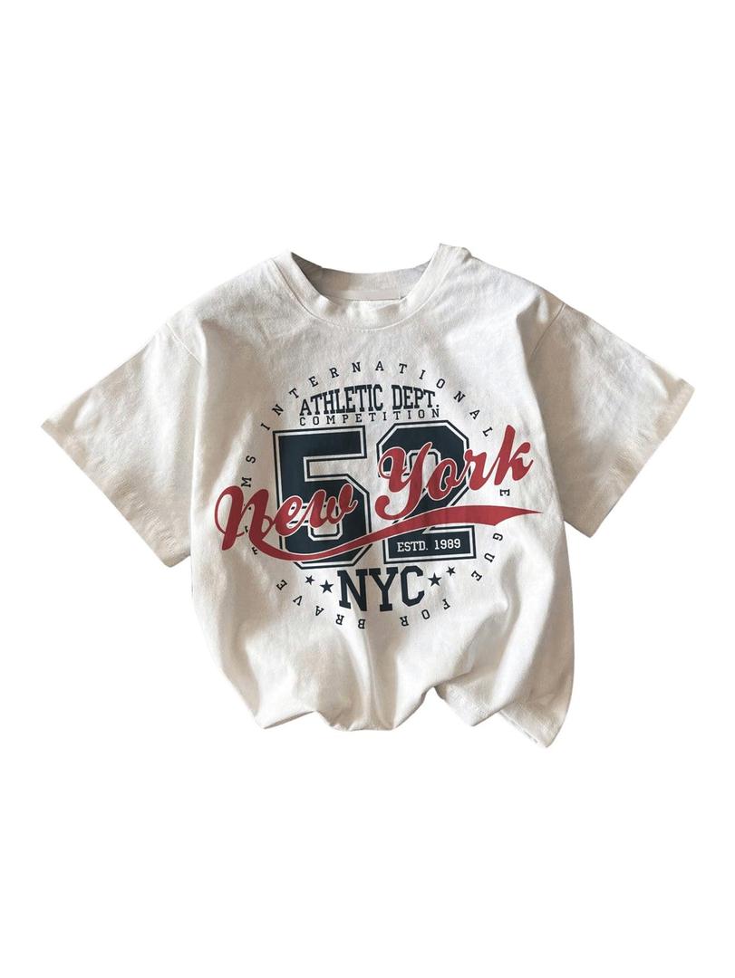 QJQ Women's Letter Graphic Tshirts Cherry Car Short Sleeve Crewneck Tees Casual Summer Trendy Vintage Drop Shoulder Tops White Number X-Small (XS)