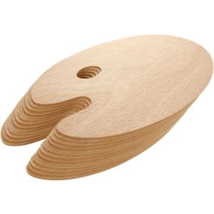 25 Pack Wood Painting Palette, Oil Wooden Paint Palette, Oval-Shaped Artist Painting Palette with Thumb Hole, Art Pallet for Painting (8 x 12 Inches)