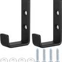 Heavy Duty Garage Hooks for Hanging, Garage Storage Wall Mount J Hooks Heavy Duty, Black Garage Storage Hooks J Utility Hooks for Extension Cord Tool Clothes Keys (3 1/2" x 2 1/8" x 0.9" Black- 2Pcs)