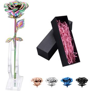 Rose Flower Keepsake Urn for Ashes Sympathy Gift Small Stainless Steel Urn Mini Cremation Urn Keepsake Rose for Sharing Human Ashes-Colorful (Multicolor)