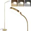 LALISU Floor Lamp, Led Floor Lamps for Living Room, Stepless Adjust Color Temperatures & Brightness Standing Lamp with Touch Control Tall Lamps Adjustable Gooseneck Reading Floor Lamp (Gold)