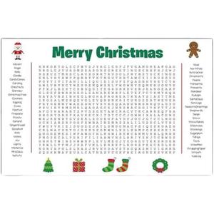 2 x Jumbo Thanksgiving & Christmas Word Search Poster, Giant 36"X24" Wall Game,Christma Word Search Puzzle Posters, Thanksgiving Activity Posters for Families(Christmas)