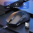 Redragon M725 Honeycomb Shell Gaming Mouse Wireless, Ultra Lightweight 49g, 8000 DPI Tri-Mode BT5.1/2.4GHz/Type-C Wired Gamer Mouse with 2 Side Buttons, Macro Programmable for PC/Mac/Laptop, Black