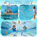 EULRGAUS Pool Toys, 34PCS Swim Thru Rings Pool Games, Diving Toys with Diving Rings, Underwater Treasures, Diving Gems, Water Toys with Splash Balls, Water Frisbee, Swim Toys for Kids, Boys and Girls