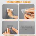 Adhesive Wall Mount Organizer Box,Acrylic Shelves for Wall,No Drilling Hang Walls,with Self Adhesive Tape,Automatic Draining for Bathroom, Kitchen, Living Room - Clear (Small)