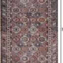 Kuden 9x12 Large Area Rug, Machine Washable Area Rug with Non-Slip Backing, Vintage Style, Soft, Easy Clean, Low Pile Rug for Living Room, Bedroom, Dining Room, 9' x 12' Rectangular