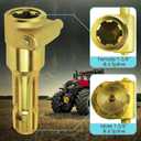 New Upgraded PTO Adapter, Female 1-3/8 & 6 Spline and Male 1-3/8 & 6 Spline, Universal PTO Extender Adapter for Tractors, Push Pin Type