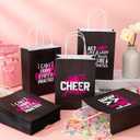 Engrowtic 24 Pcs Cheer Goodie Bags Cheerleading Tote Bags Cheerleader Gifts Accessories for Cheerleaders Cheer Party Favors Bulk for Team(Pink)
